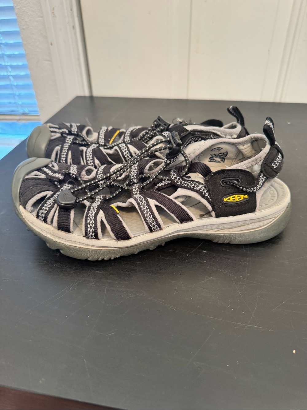 Keen Whisper Waterproof Hiking Sandals Black Grey Womens 7.5